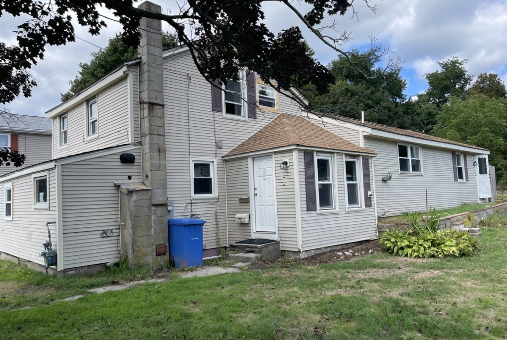 Added onto house with a side entry in southeastern Massachusetts