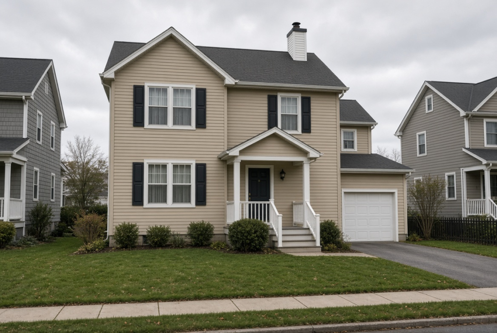 A well kept house with a private yard.